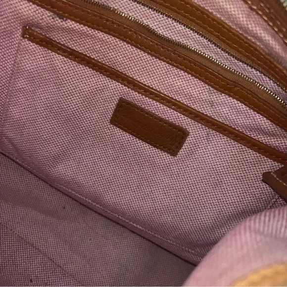 Dooney & Bourke Bag Shoulder Handbags Large Hobo Leather Brown Pink Interior - Picture 6 of 15